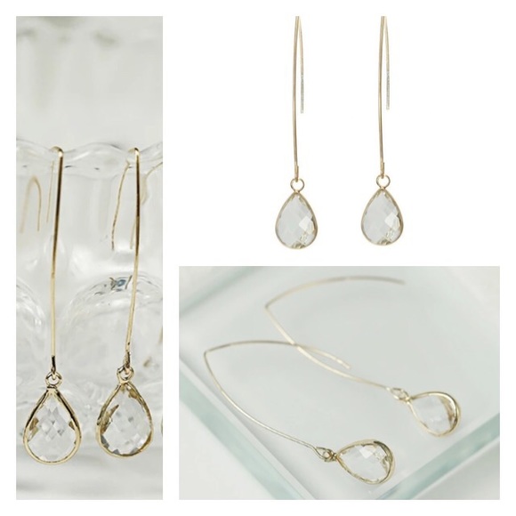 💙💎GRATEFUL💙MAKER💎💙 Jewelry - NEW!💙💎CRYSTAL CLEAR FACETED TEARDROPS!💎💙GOLDEN
